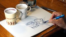 陶器のカップを描く