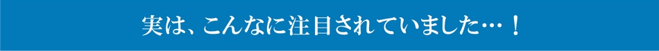 実は、こんなに注目されていました…！